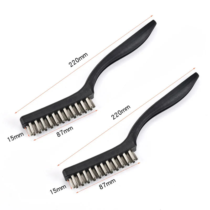 2pcs Wire Brushes Wire Brush and Copper Brush Stainless Rust Scrub Remove Cleaning Tools Mechanical Parts Cleaning Accessories