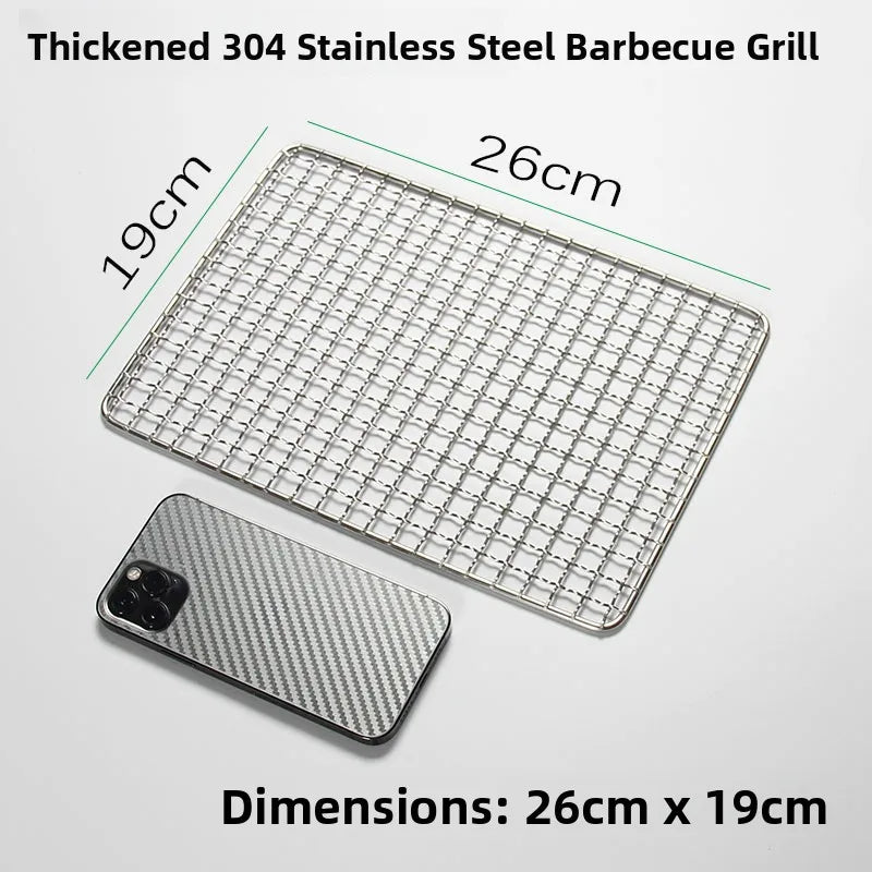 Thiened Rectangular Me BBQ ill Net 304 Stainl Steel Drng Net Barbecue Wire Me for Outdoor Kitchen Cooking Tools
