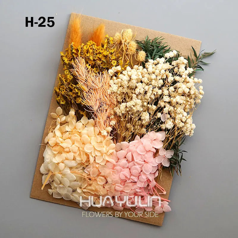 1 Pack Artificial Plants Dried Real Flowers Preserved Materials Epoxy Resin Candles DIY Floral Materials Hydrangea Set Flowers