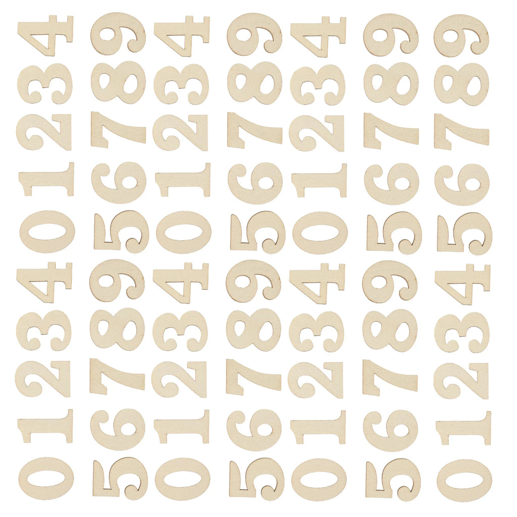 100pcs Wooden Diy Numerals Wall Clock Number Wood Arabic Number Numbers Mixed Original Wood Arabic Diy Decoration Craft