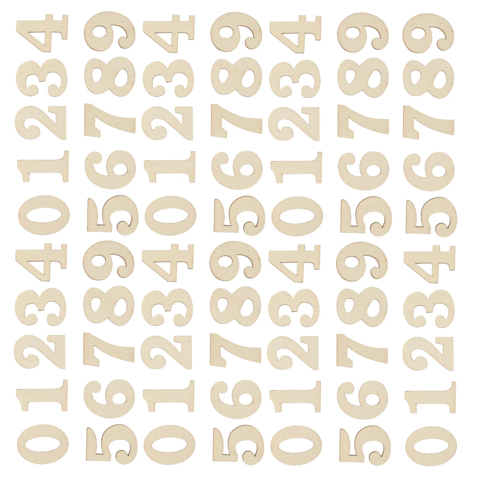 100pcs Wooden Diy Numerals Wall Clock Number Wood Arabic Number Numbers Mixed Original Wood Arabic Diy Decoration Craft