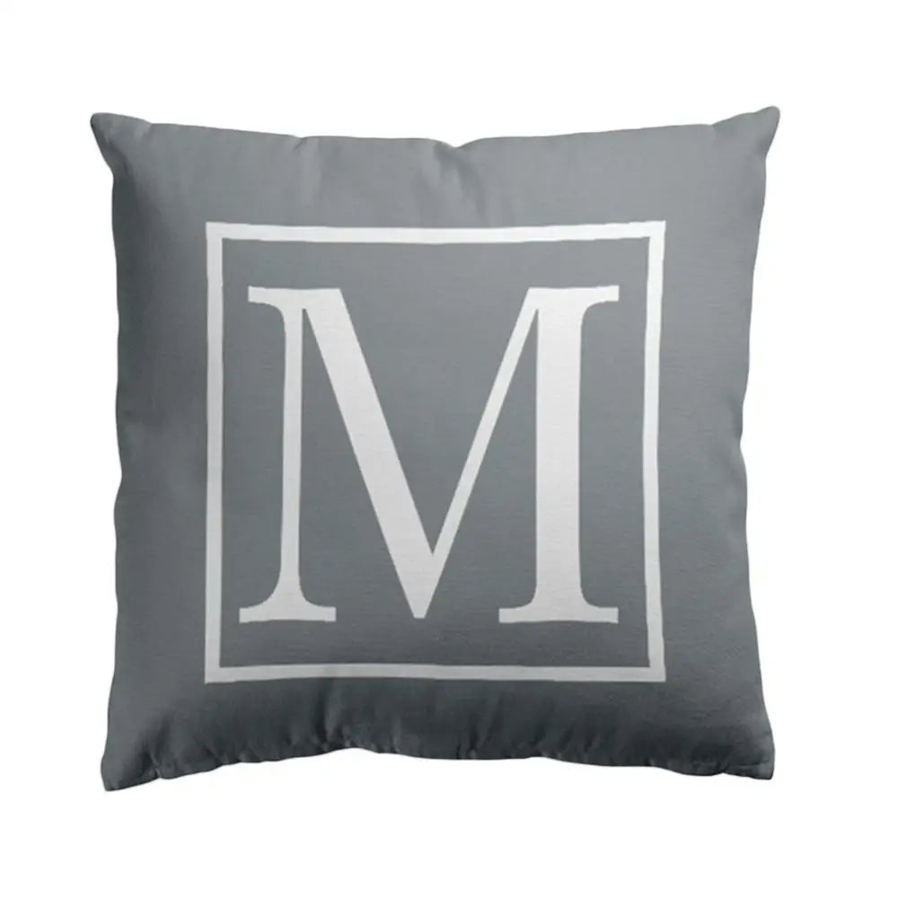 Pillow Cover Cushion Case 45x45cm English Letter Print Home Sofa Bed Car Decor