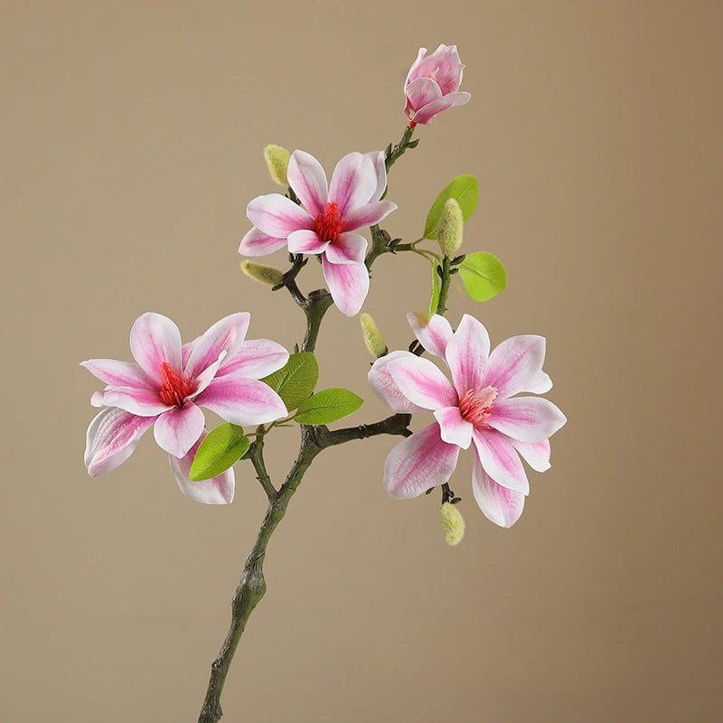 40CM New Chinese Artificial Hand Feel Magnolia Retro Home Furnishing Hotel Forest Garden Landscape Flower Art Magnolia