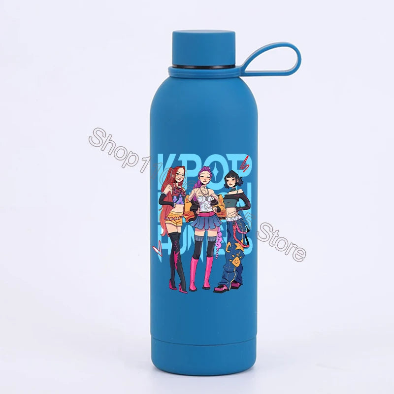 K Pop Demon Huntersd Water Bottles Kawaii Cartoon Thermos Bottle Kids Winter Outdoor Sports Water Cup Children Christmas Gifts