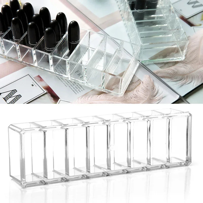Acrylic Makeup Organizer 8 Compartments Cosmetic Storage Jewelry Display Clear Drawer Organizers Case for Desktop