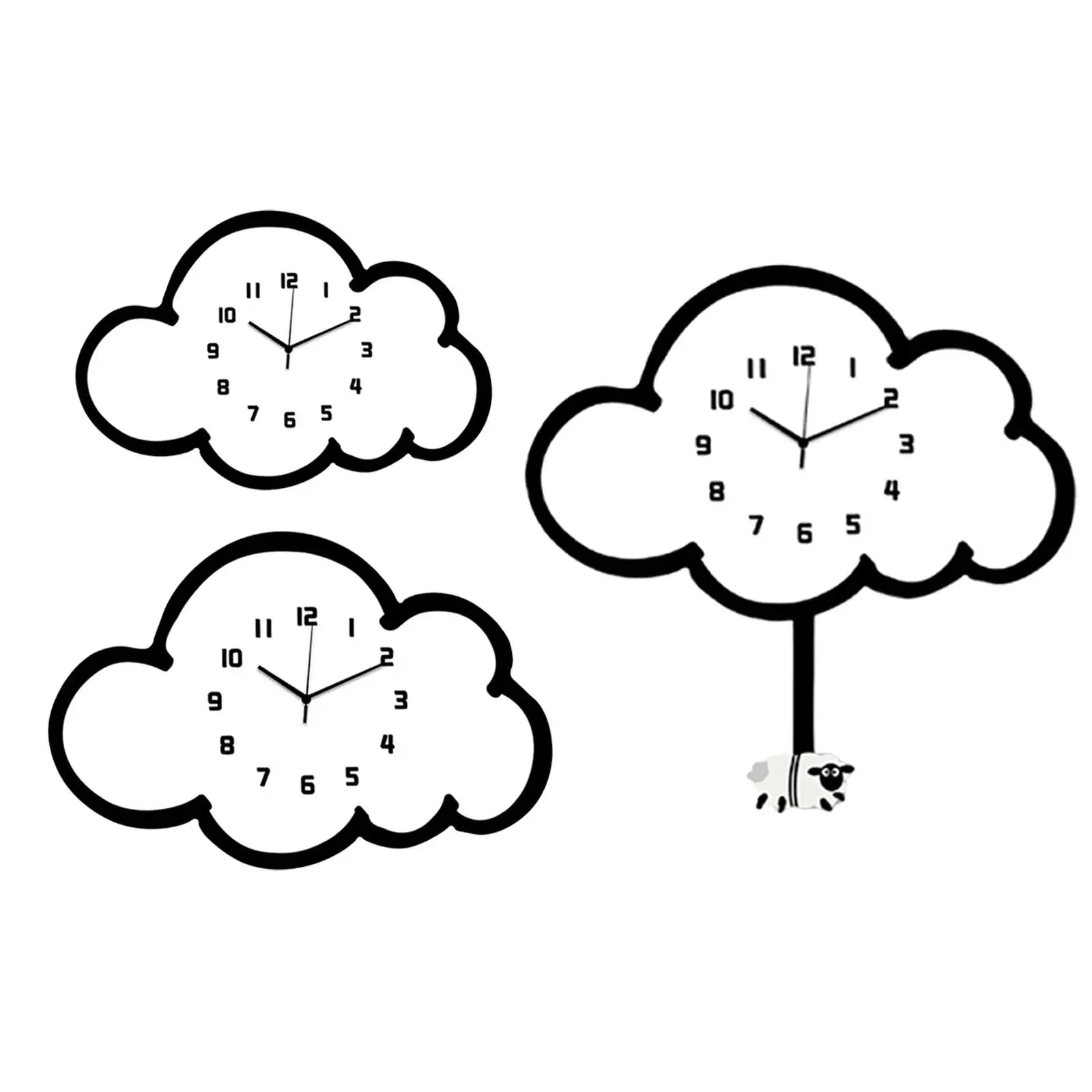 Cloud Wall Hanging Clock Wall Ornament for Dining Room Indoor Living Room