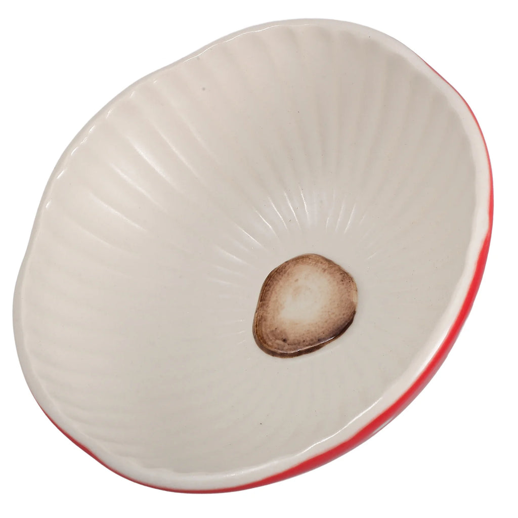 Ceramic Salad Bowl Mushroom Pattern Large Capacity for Food Storage Home Party Decoration Reusable Fruit Dessert Container