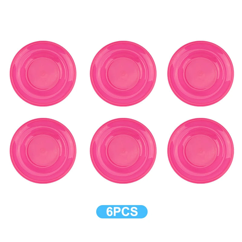 6Pcs Plastic Dinner Plate Dessert Plate Reusable Suitable For Picnic Kitchen Dishwasher Safe Dinner Plate For Home Parties