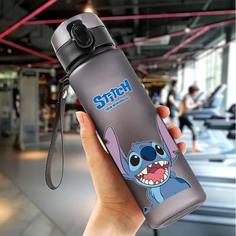 560ml Disney Stitch Hot Sale Sports Water Bottle Anime Outdoor Travel Portable Leakproof Drinkware Plastic Drink Bottle BPA Free
