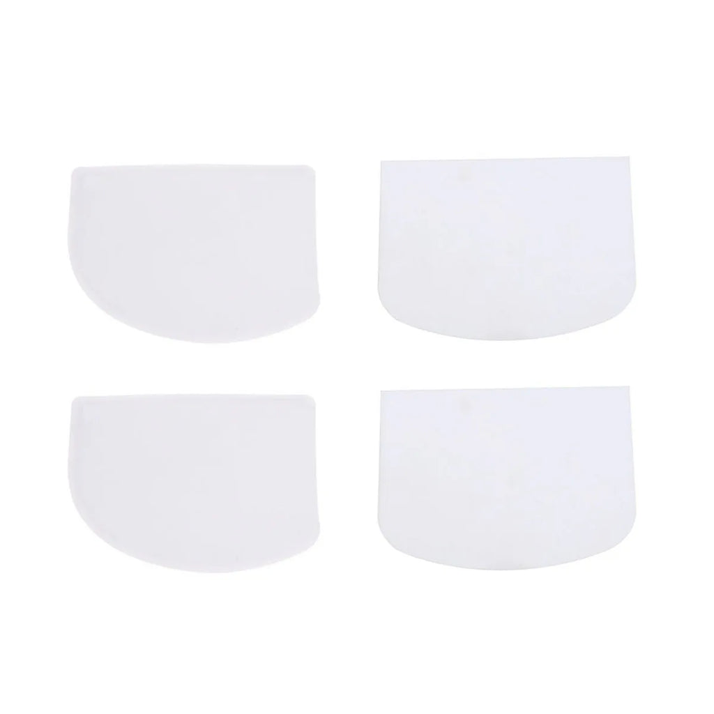 4Pcs Plastic Baking Scraper Set Multipurpose Dough Cutter Cake Cream Smoother Essential Kitchen Tool Baking Scraper