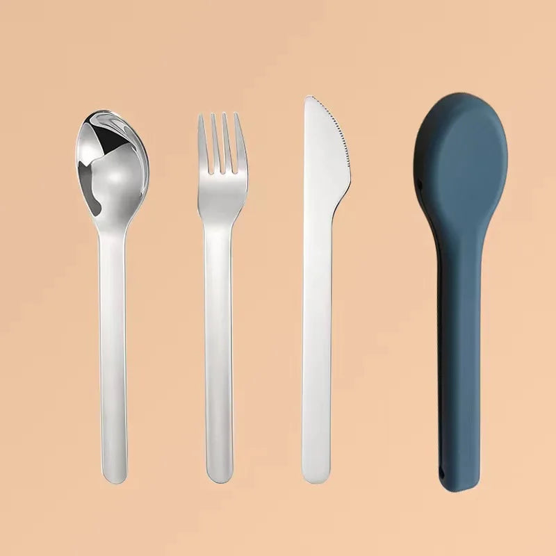 3-Piece Portable Flatware Pocket Utensils Set  Fork Spoon Knife Set with Case for Lunch Travel Camping School Work Picnics