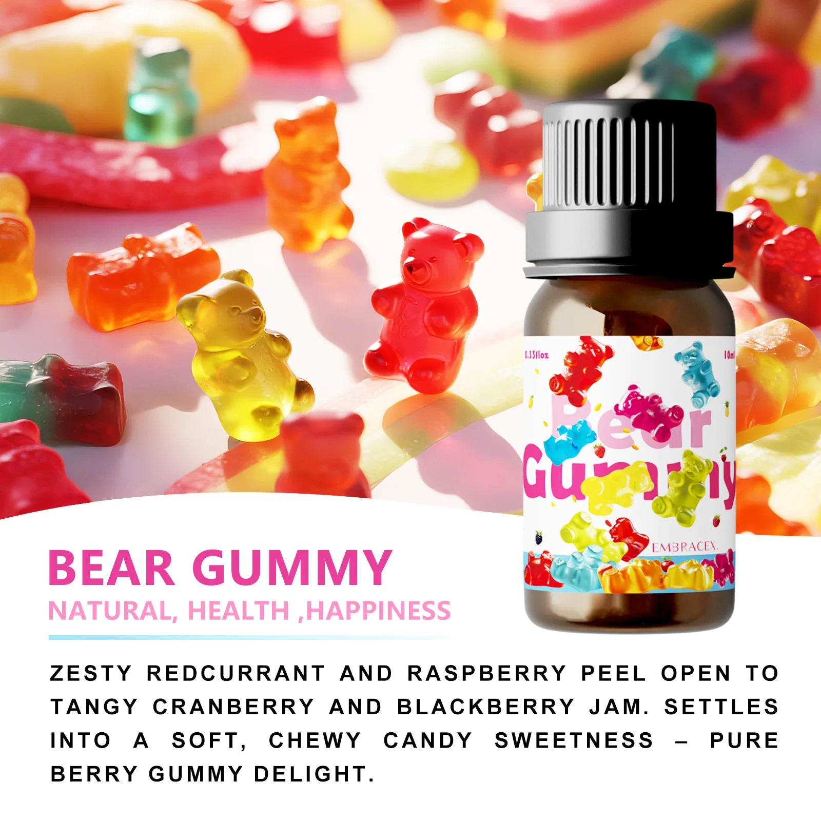 10ml Gummy Bear Fragrance oil Perfume Essential Oil sweet Diffusers Perfume Oils DIY Candle/Soap Skincare Holiday Gifts