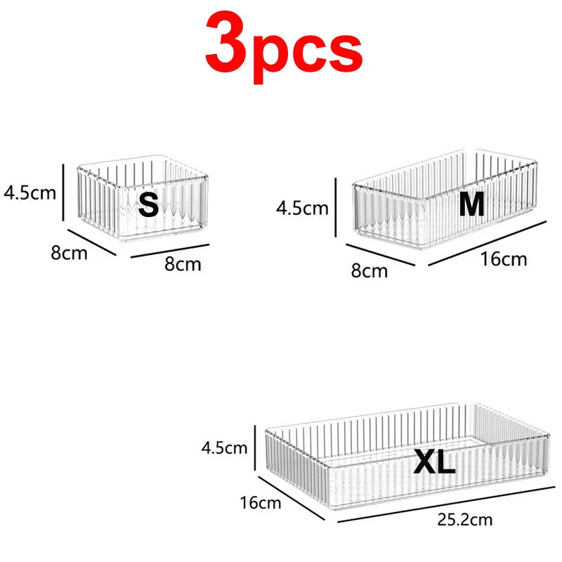 Desk Drawer Organizers Set Plastic Transparent Storage Box Bathroom Storage Makeup Organizer Boxes Clear Storage Box Acrylic Box
