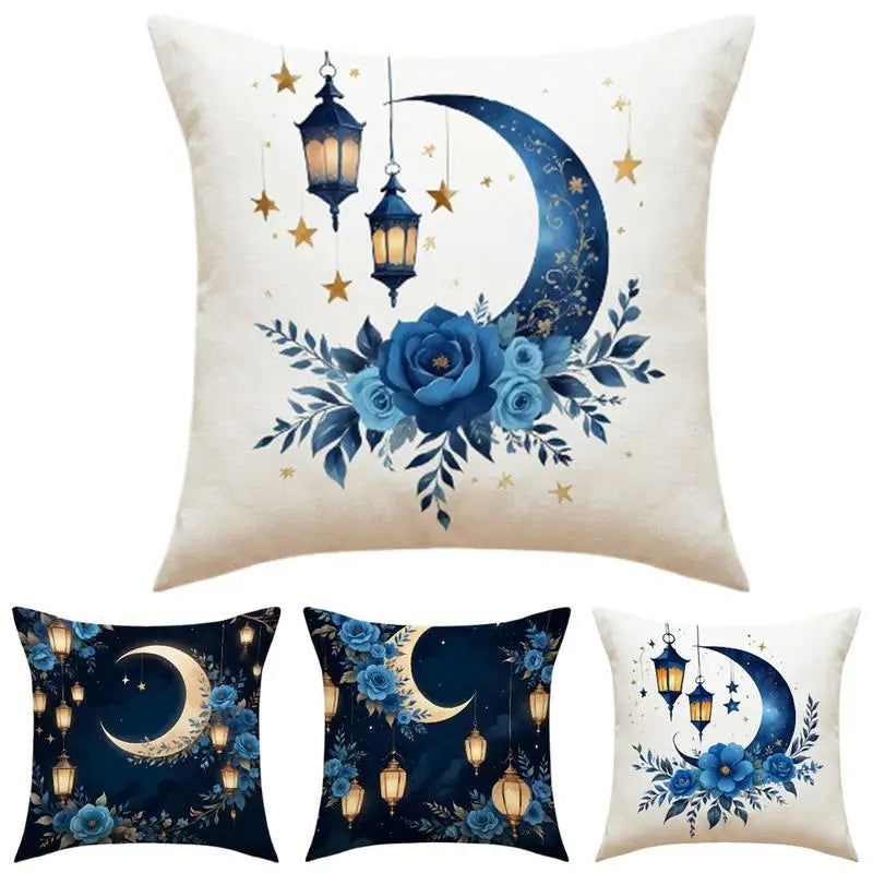 Eid Mubarak Pillowcase Decor for Home Sofa Cushion Cover Islamic Ramadan Kareem Decoration Mosque Muslim Pillow Cover Gifts