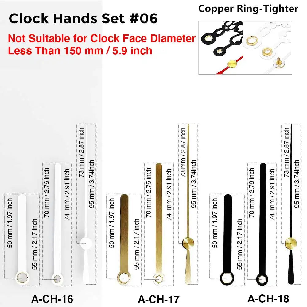 MCDFL Clock Mechanism Silent Quartz Movement Machine Wall Hands Pointer Set Clockwork Table Long Shaft DIY Watches Repair Parts