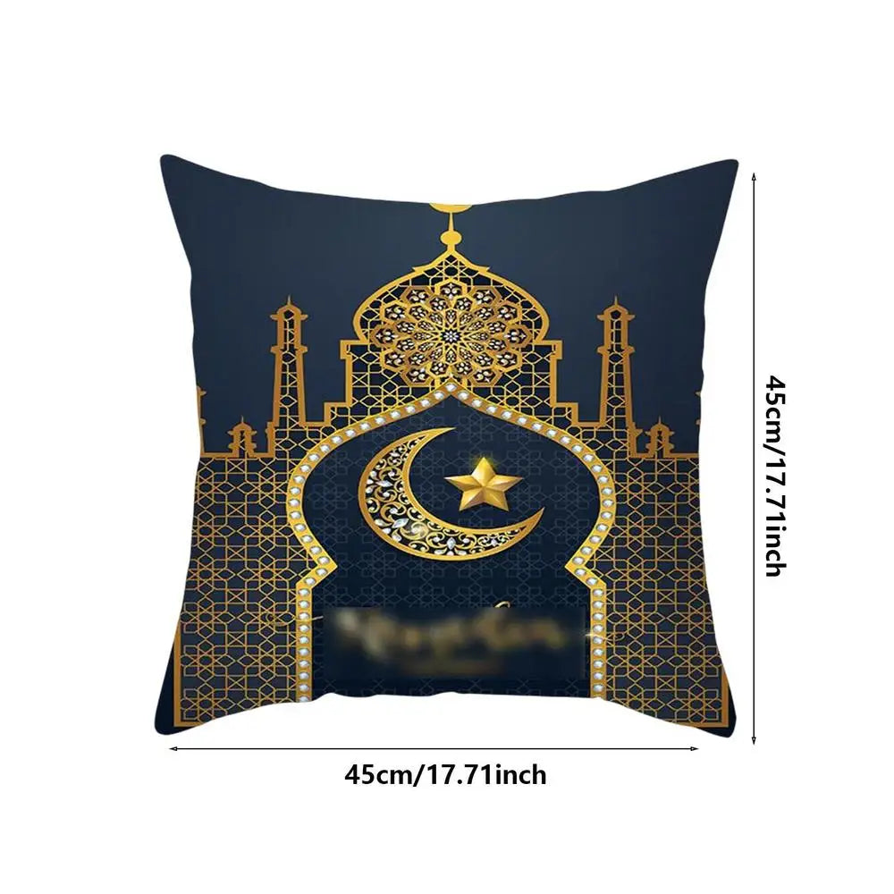 2023 Eid Pillowcase Decor For Home Sofa Cushion Cover Islamic Ramazan Kareem Decoration Mosque Mahometan Pillow Cover Gifts