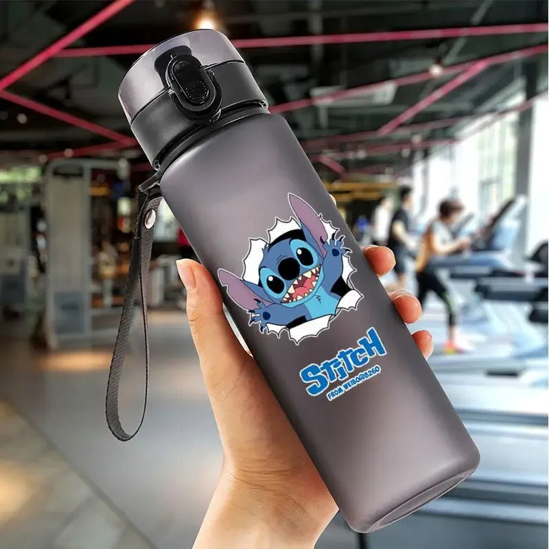 560ml Disney Stitch Hot Sale Sports Water Bottle Anime Outdoor Travel Portable Leakproof Drinkware Plastic Drink Bottle BPA Free