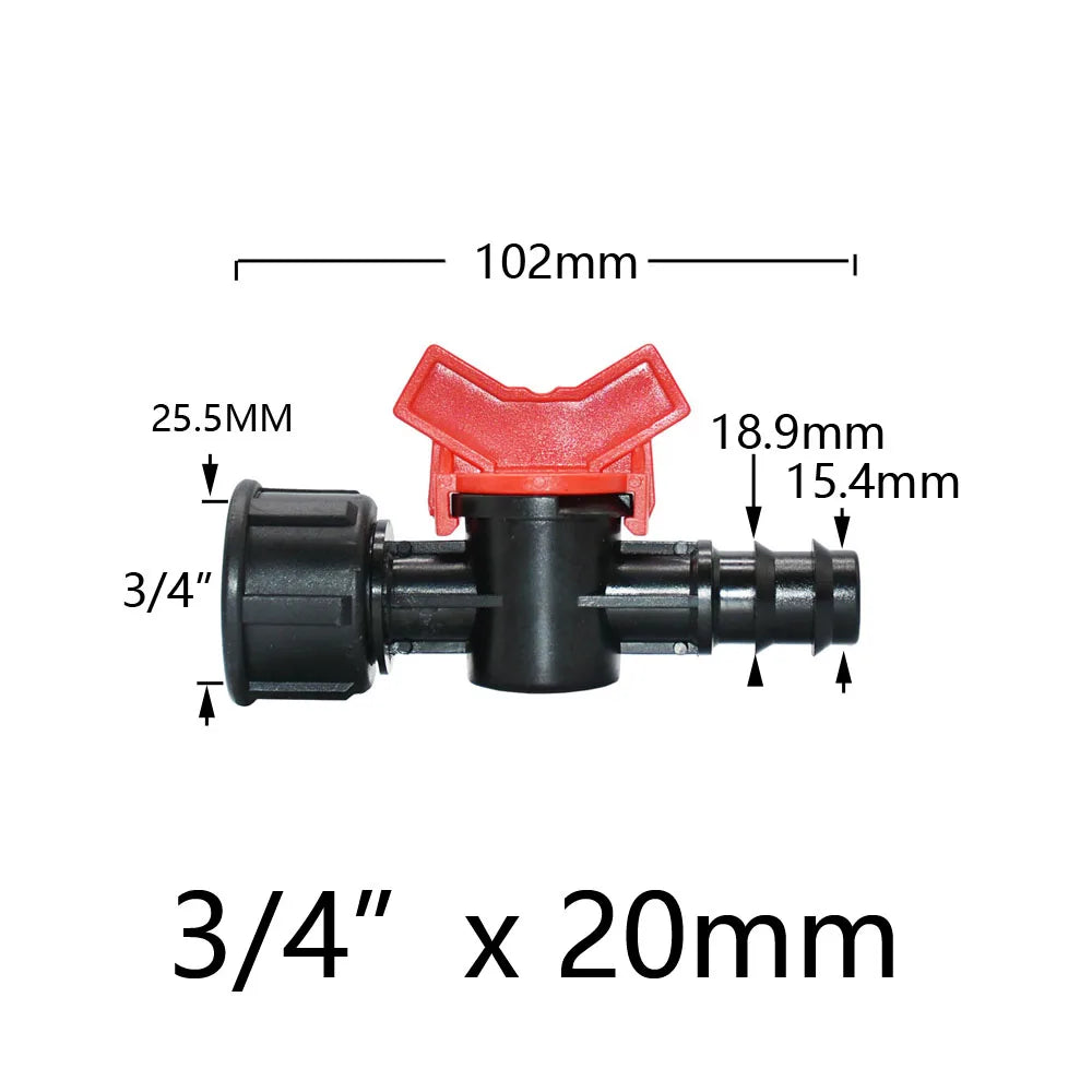 Miniature Plastic Shut Off Coupling Valve Connectors for 4/7 8/11 10/16/20/25mm Hose Garden Water Irrigation Pipe Adaptor Barb