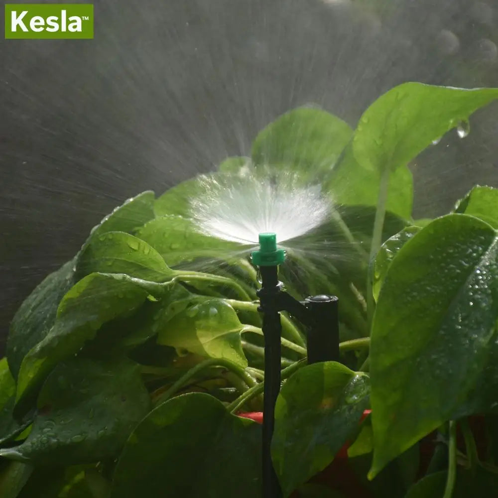 KESLA 20PCS 90/180/360 Degree Misting Nozzle 13cm Stake 1/4'' Barb Garden Irrigation Sprinkler Drip Irrigation Agriculture Farm