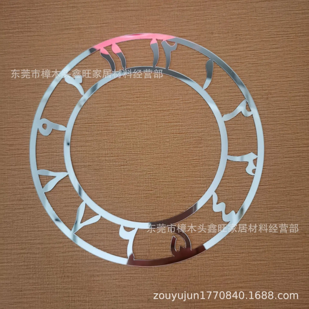 Arabic Round Mirror Clock Sticker, Acrylic Digital Wall Decor for Living Room Hotel Background, Self-Adhesive Timepiece