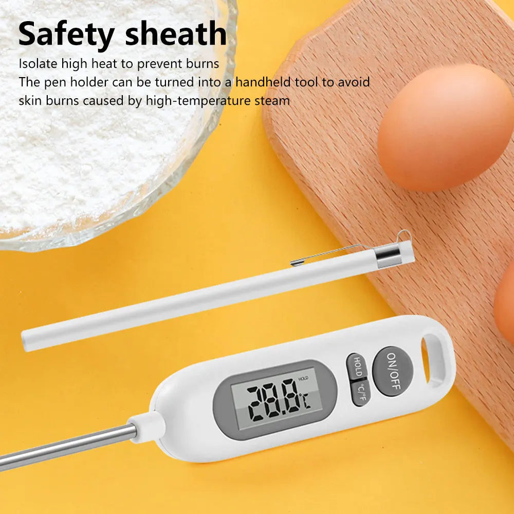 Digital Meat Thermometer BBQ Food Thermometer Kitchen Cooking 304 Stainless Steel Probe Milk Oil Liquid Oven Temperaure Tool