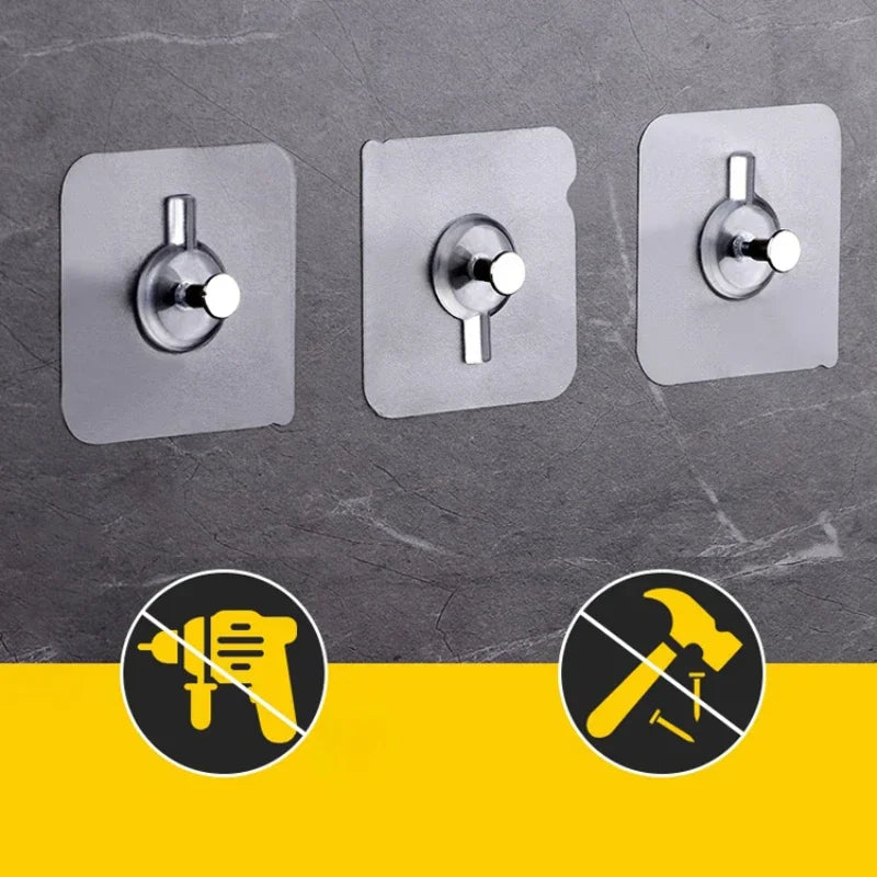 10/20 Pcs Adhesive Wall-Mounted Hooks Poster Photo Frame Clock Hangers Punch Free Screw Hook Kitchen Bathroom Organizer Holders