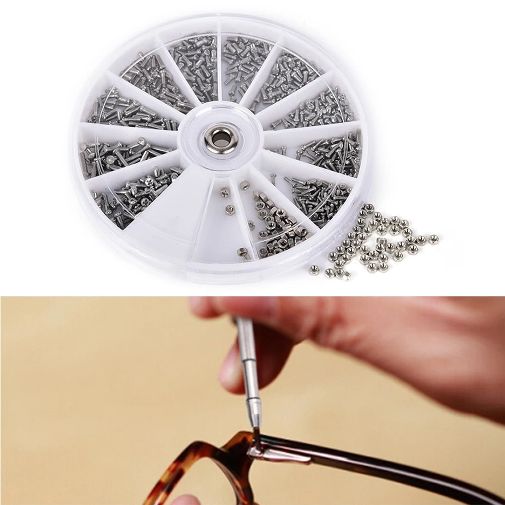 600/1000Pcs Tiny Screws Nut Assortment Repair Tool For Micro Eyeglass Sun Glasses Spectacles With Micro Screwdriver And Pliers