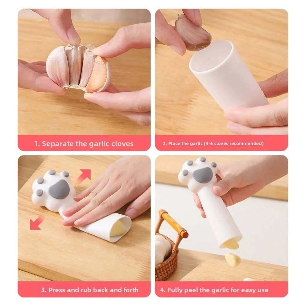 Creative Cat Claw Garlic Peeler Silicone Quick Garlic Roller Hand Peeling Tube Kitchen Gadgets