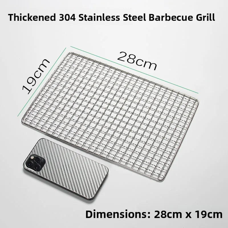 Thiened Rectangular Me BBQ ill Net 304 Stainl Steel Drng Net Barbecue Wire Me for Outdoor Kitchen Cooking Tools