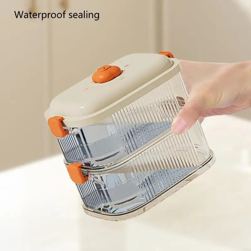 Space Saving Stackable Kitchen Storage Container Airtights Seal Clear Jars for Spice Grains Storage 87HA