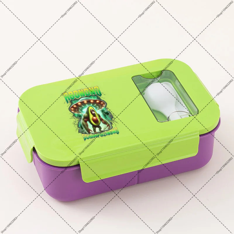 Italian Brainrot Lunchbox Cartoon Pattern Printed Bento Lunch Box Tung Tungtung Sahur Telala Funny Shark Food Storage Containers