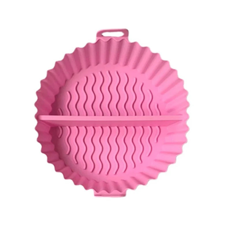 1Pcs Silicone Air Fryer Oven Baking Tray Pizza Fried Chicken Basket Pad Air-fryer Pot Food Plate Reusable Airfryer Pan Liner