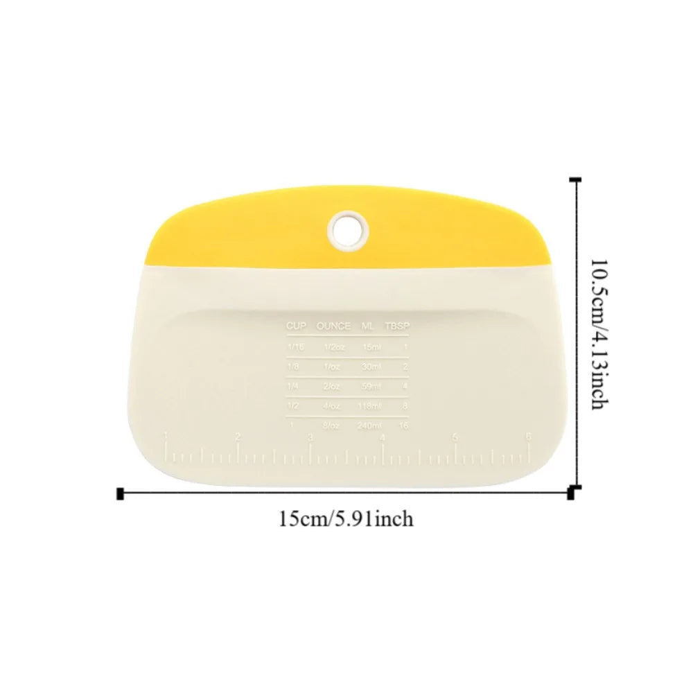 2PCS Kitchen Gadgets Multipurpose Dough Pastry Cutter with Measuring Scale DIY Bench Scraper Plastic Dough Scraper Cake