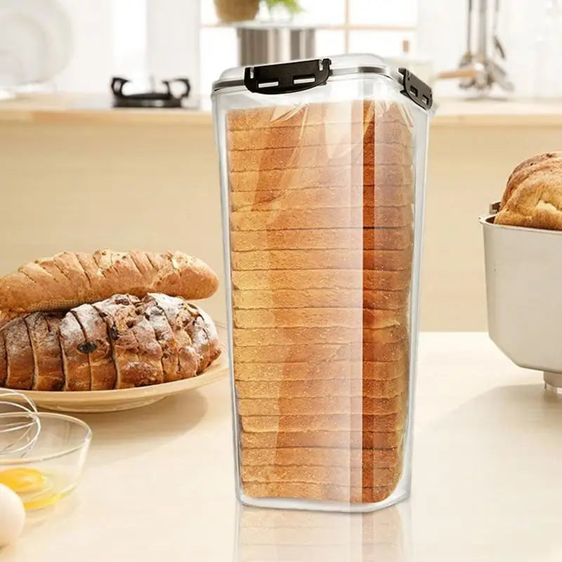 Bread Loaf Container Clear Airtight Bread Box With Lid Sandwich Bread Holder For Homemade Bread Tall Bread Saver For Kitchen