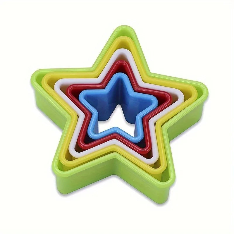 1/2/3PCS Star Shaped Cookie Cutters, Plastic Pastry Cutter, Pentagram Biscuit Molds, Baking Tools, Kitchen Accessories