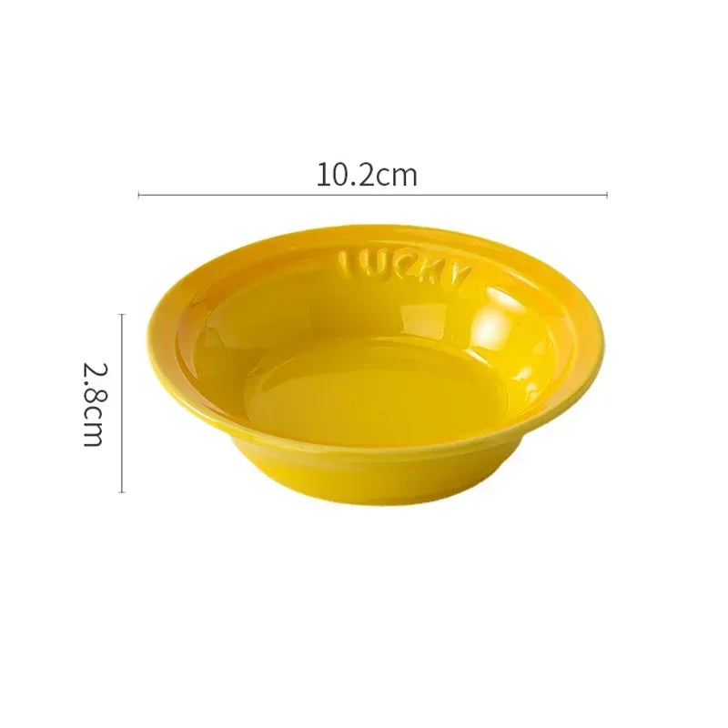 Ceramic Soy Sauce Dish Small Round Condiment Bowls for Sushi Appetizers Dipping Mini Appetizer Plates for Home Dining