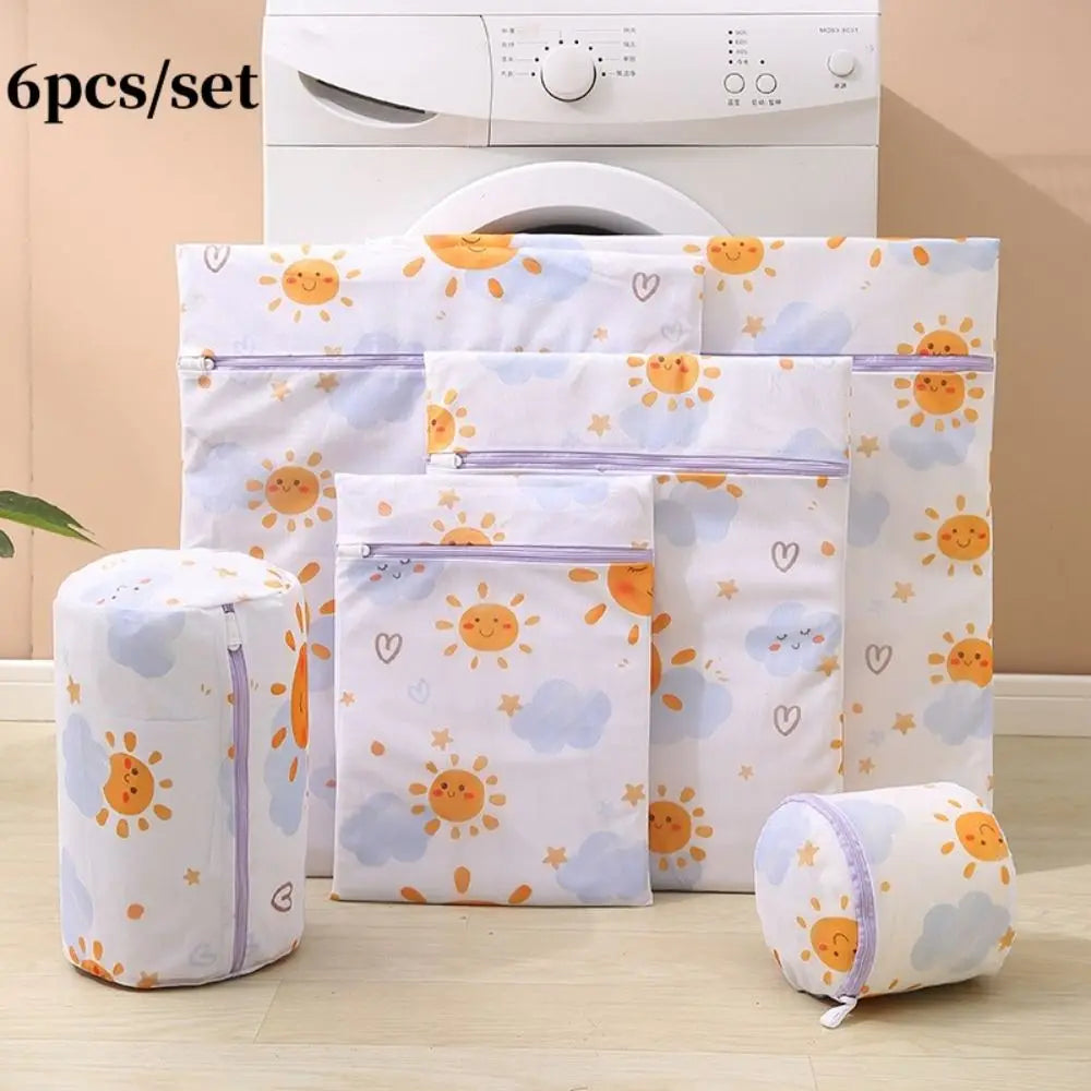 Portable Washing Machine Laundry Bags Printing Mesh Wash Bag Clothing Organizer Foldable Laundry Wash Bag Home