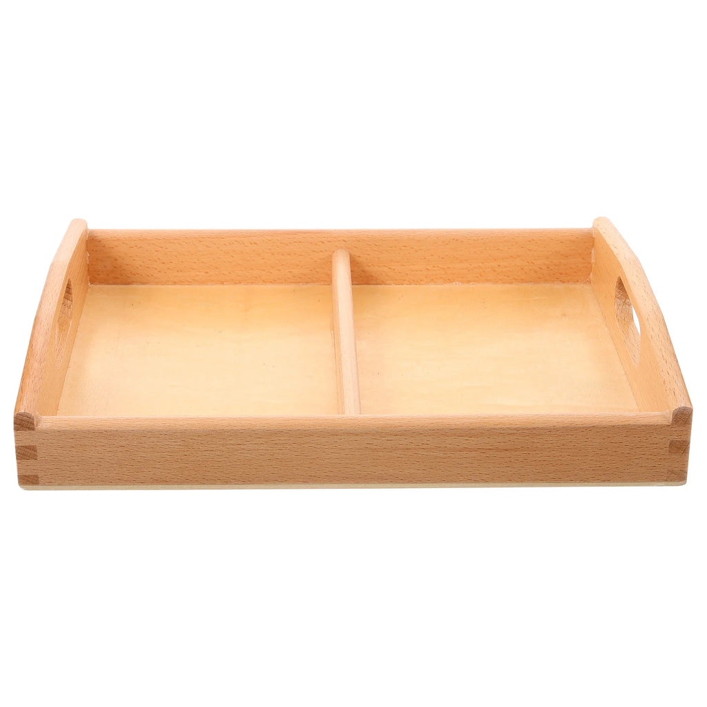 Two Handles Montessori Wooden Trays Storage Tray Toddler Breakfast Serving Wood Tray Sand Art Craft Bowls Plates Trays Baskets