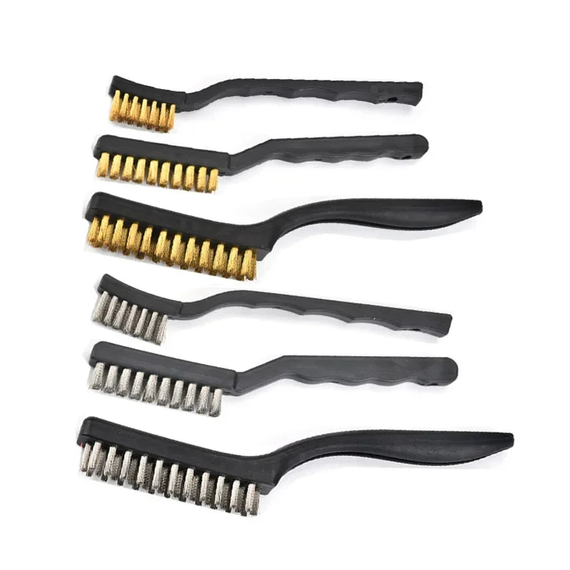 2pcs Wire Brushes Wire Brush and Copper Brush Stainless Rust Scrub Remove Cleaning Tools Mechanical Parts Cleaning Accessories