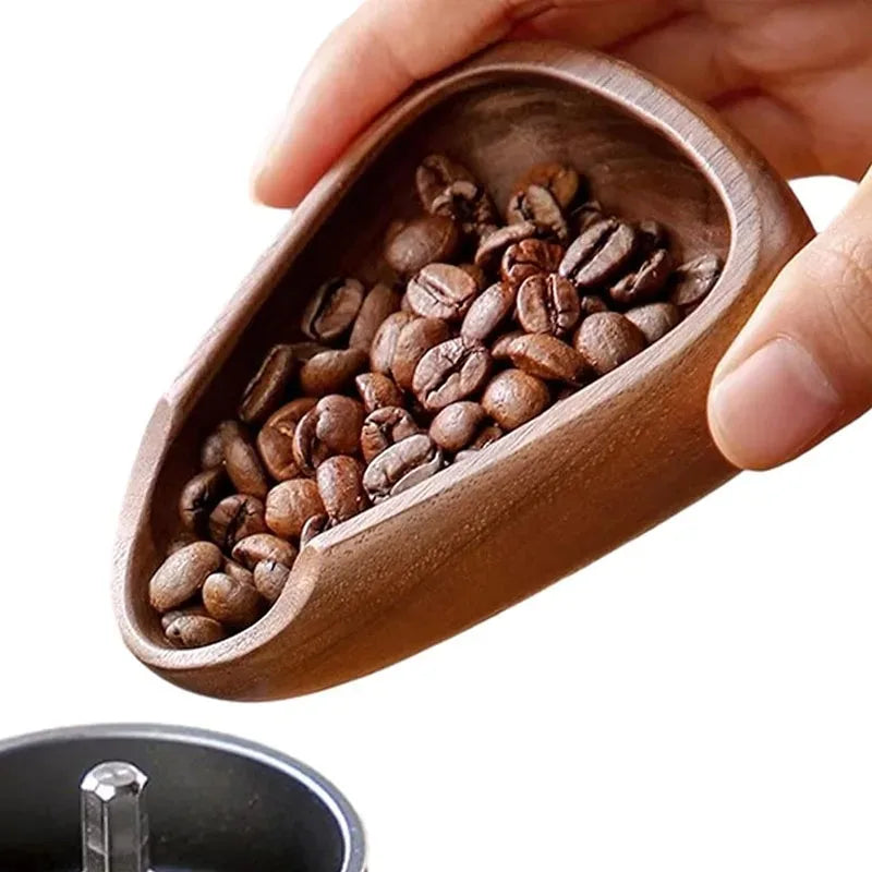 Coffee Beans Dose Trays Solid Wood Walnut Bean Shovel Scoops Measure Tea Separator Vessel Espresso Kitchen Tools