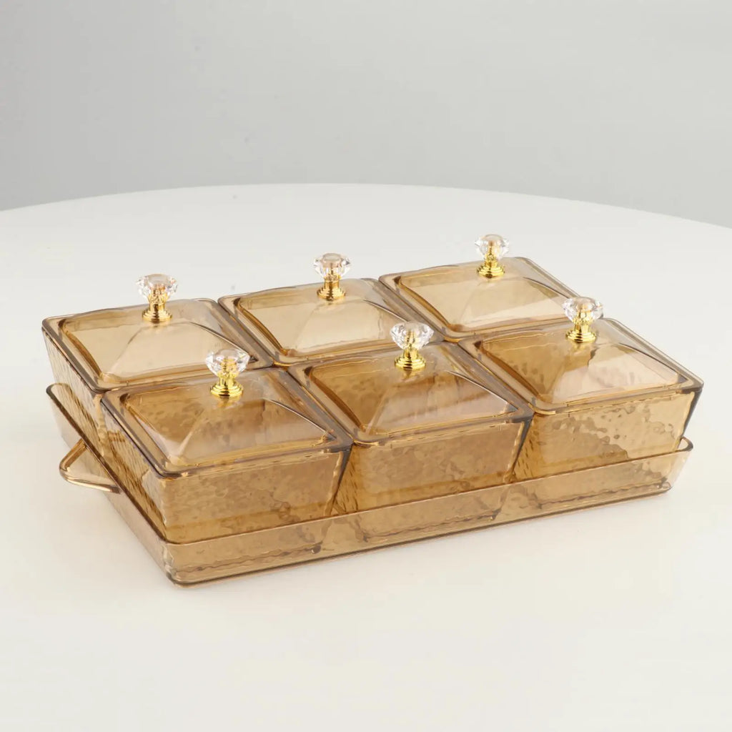 Appetizer Tray Divided Serving Container with Lid Food Storage Container Box Nordic Candy Serving Platter for Kitchen Cookies