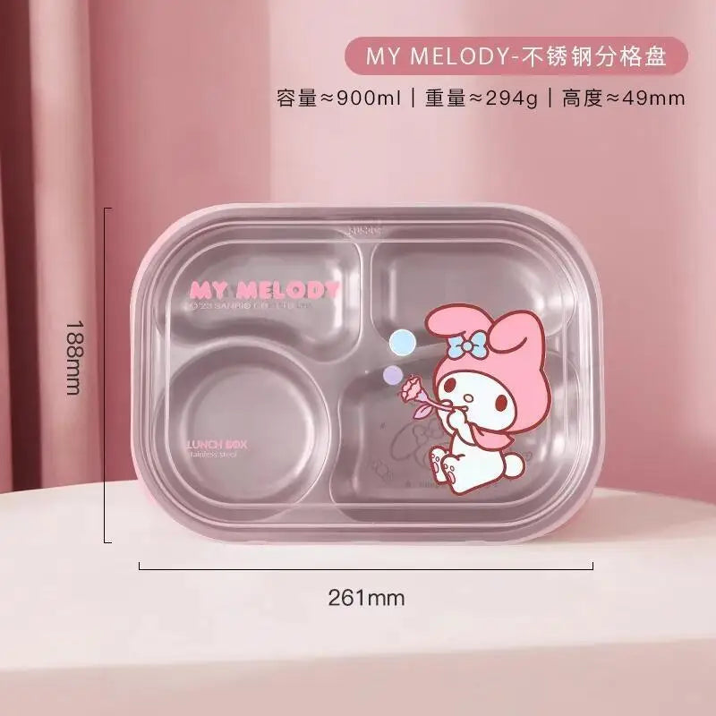 Sanrio My Melody Hello Kitty Cinnamoroll Lunch Box Sealed Box Hit Product New Product Cute Cartoon Adult Student Cute Outdoors