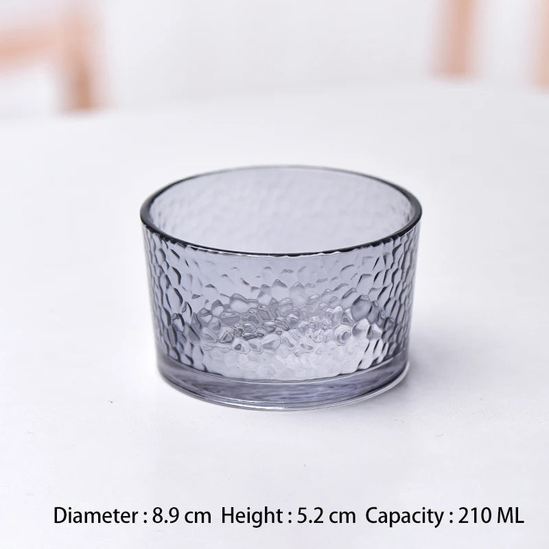 Glass Ice Cream Dessert Bowl Japanese Style Hammer Patterned Household Candy Snack Bowls High Quality Living Room Tableware