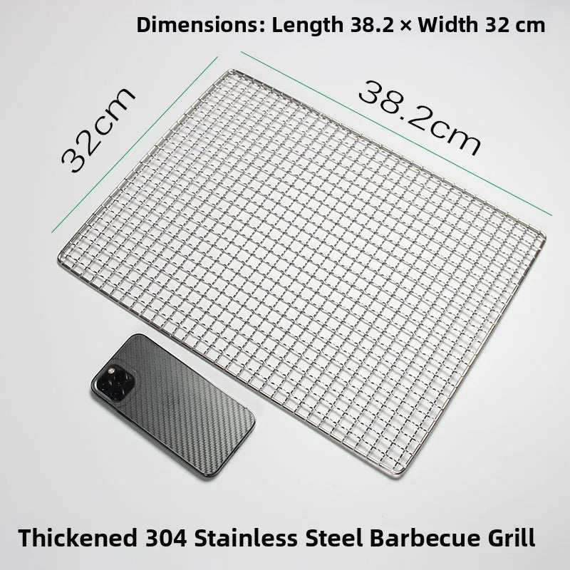 Thiened Rectangular Me BBQ ill Net 304 Stainl Steel Drng Net Barbecue Wire Me for Outdoor Kitchen Cooking Tools