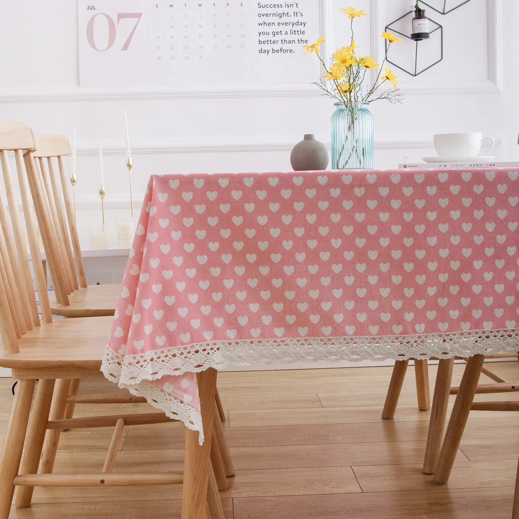 Printed Small Daisy Flower Tablecloth Linen Table Cloth Tasse Lace Rectangular Wedding Banquet Outdoor Home Manteles Table Cover