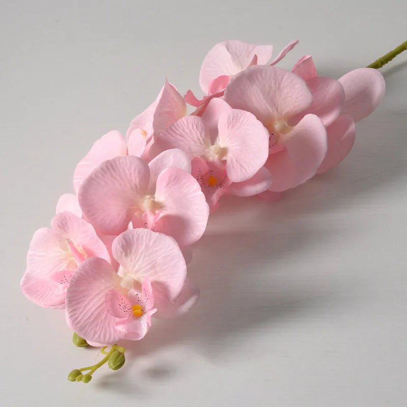 2pc 36cm Phalaenopsis Silk Cloth Artificial Flower Glue Feel 9 Orchid Flower Arrangement Bonsai Material Home Desktop Decoration