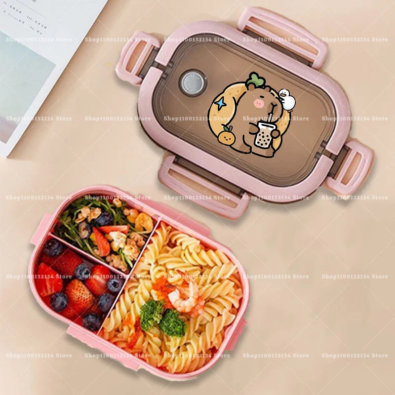 Capybara Bento Lunch Box Anime Animals Print Food Storage Containers Kids School Picnic Lunchbox Boys Girls Office Dinner Cases