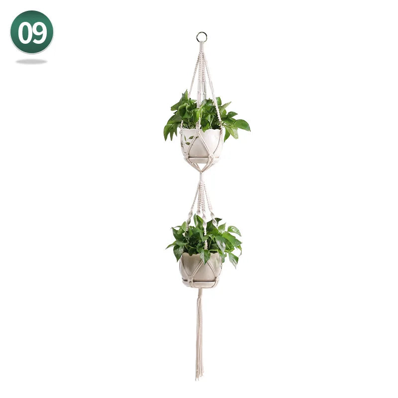 Handmade Macrame Plant Hanger Plant Hanger Flower Pot Planter Hanger Wall Decor Courtyard Garden Hanging Planter Hanging Basket