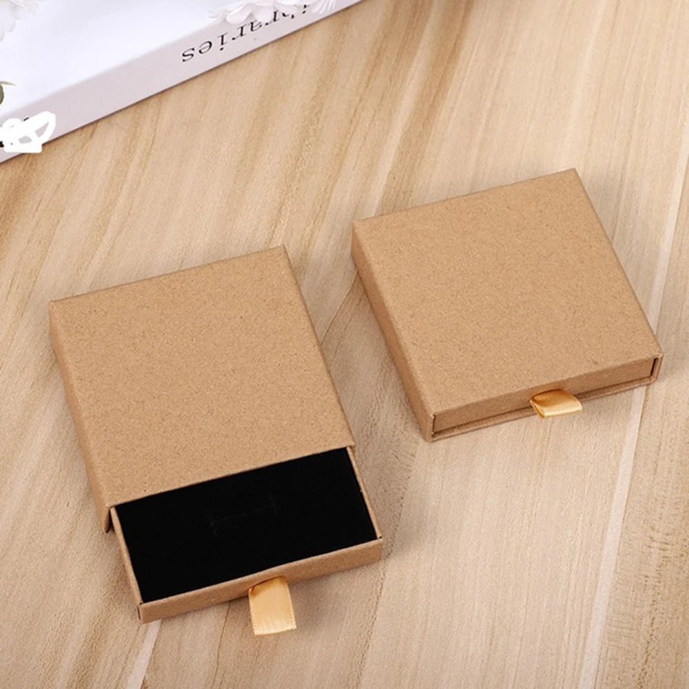 Drawer Jewelry Box For Ring Earring Necklace Bracelet Organizers Storage Cardboard Gift Boxes With Sponge Inside Packaging Boxes
