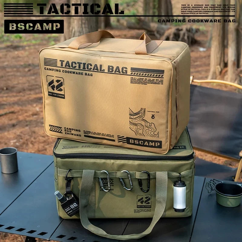 42L Tactical Camping Storage Bag Insulated Folding Box Waterproof Picnic Tableware Field Equipment Outdoor Gear Organizer